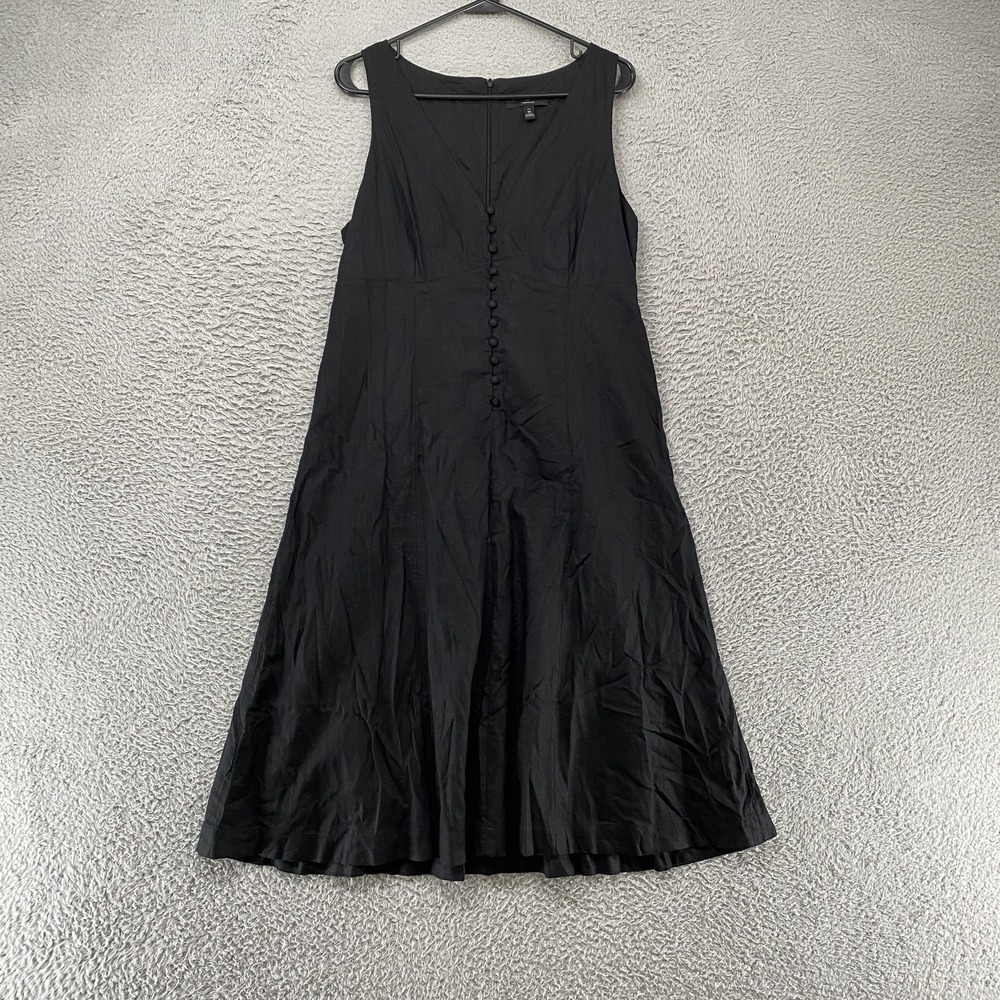 Banana Republic Dress Womens 10 Tall Linen Babydoll Fit Flare Midi Capsule